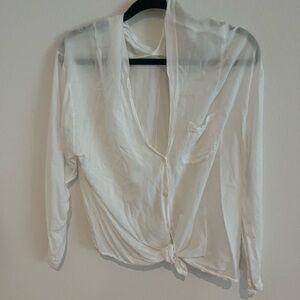 White top with tie front